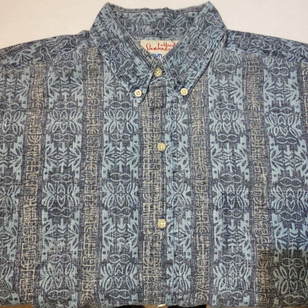 Reyn Spooner Alfred Shaheen Hawaiian Tapa Rare Archival Reissue Shirt Men's‎ L